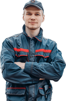 Confident Security Guard in Uniform with Cap. png