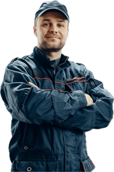 Confident Security Guard in Uniform with Cap. png