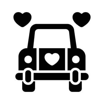 Wedding car with heart, ready to use and download vector