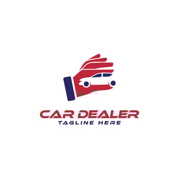 Car dealer car seller automotive logo design creative modern minimal concept vector