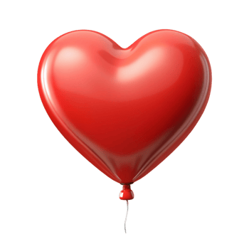 3d foil plastic party balloon love shape png