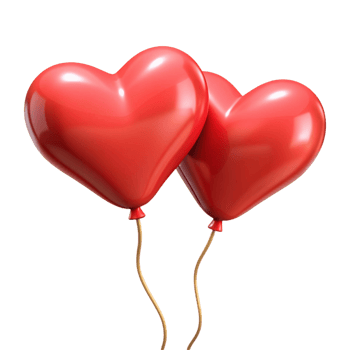 3d foil plastic party balloon love shape png