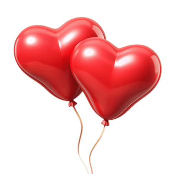 3d foil plastic party balloon love shape png