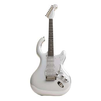 A white electric guitar on a transparent background png