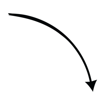 Hand drawn curved shape transparent arrow. transparent curve arrow png