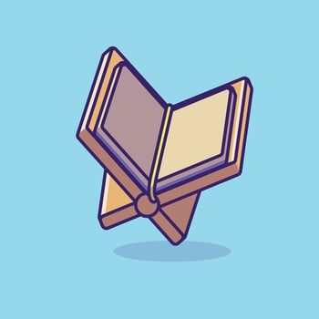 Al Quran simple cartoon illustration Islamic holiday concept icon isolated vector