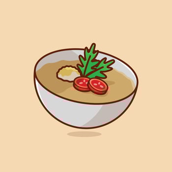 Haleem simple cartoon illustration Islamic holiday concept icon isolated vector