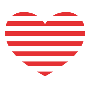 red and white stripes heart icon png