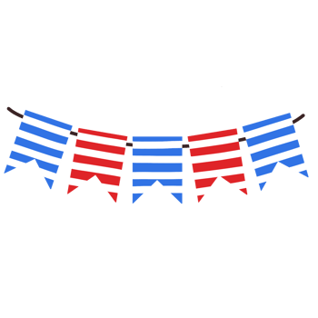 red white and blue bunting clipart png