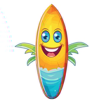 Adorable surfboard in bright summer hues vector