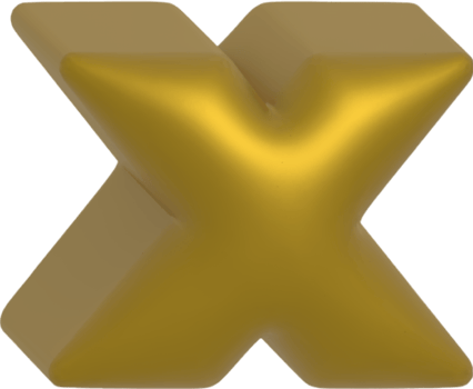 x metallic inflate balloon style alphabet png