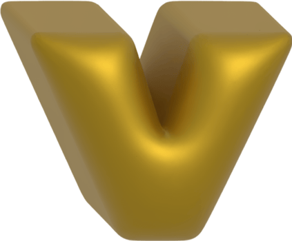 v metallic inflate balloon style alphabet png