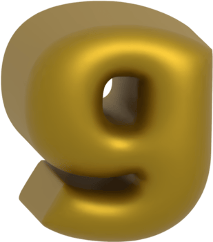 g metallic inflate balloon style alphabet png