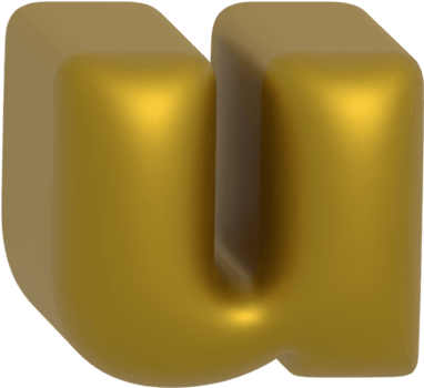 u metallic inflate balloon style alphabet png