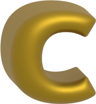 C metallic inflate balloon style alphabet png