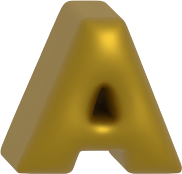 A metallic inflate balloon style alphabet png