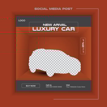 Car rental or sale social media post with attractive design vector