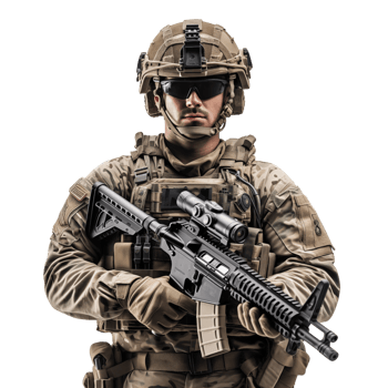 Fully Equipped Soldier isolated png