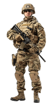Fully Equipped Soldier isolated png