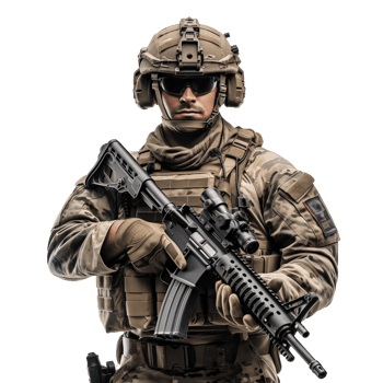 Fully Equipped Soldier isolated png