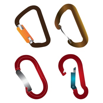 Carabiner mountain equipment icon vector