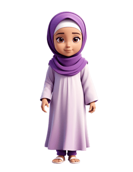 Muslim hooded girls 3d character design png