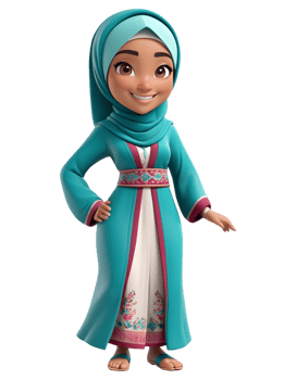 Muslim hooded girls 3d character design png