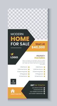 Real Estate Agency House or Home for Sale Rollup Banner Template Design vector