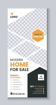 Real Estate Agency House or Home for Sale Rollup Banner Template Design vector