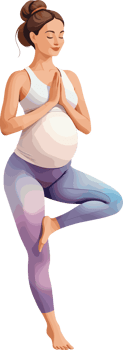 Pregnant woman doing prenatal yoga pose at home, relaxing and calming, Pilates, pregnancy yoga, stress relief, preparing for the birth, healthcare, mind, mental depress, exercise, benefits and safety png