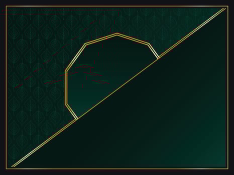 Green abstract background with gold Luxury and realistic vector