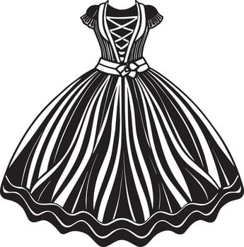 illustration of a women dress black and white vector