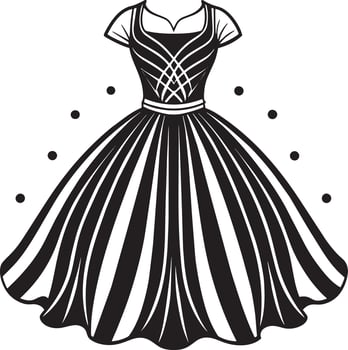 illustration of a women dress black and white vector