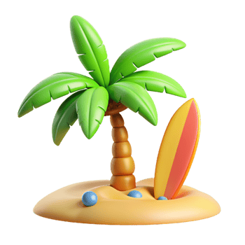Beach Palm Tree 3d Object png