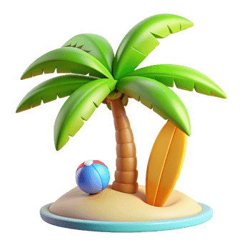 Beach Palm Tree 3d Render png