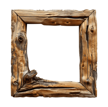Old wood artistic photo frame. png