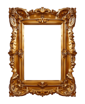 Decorative wooden photo frame png