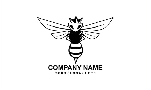 queen bee logo with a simple design vector
