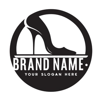minimal lady shoe logo silhouette vector