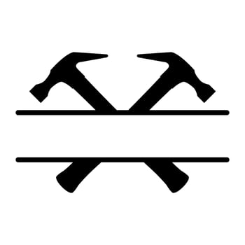 Hammer split names on white background vector