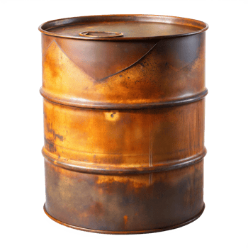 Rusty Metal Barrel Isolated on Transparent Background png