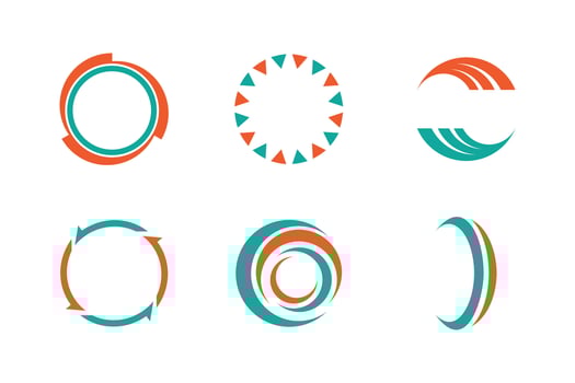 Set of abstract circle logo frame shape colorful color vector