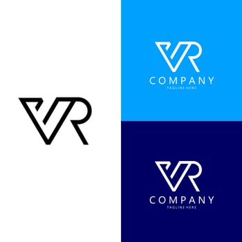 initial letter VR modern logo design vector