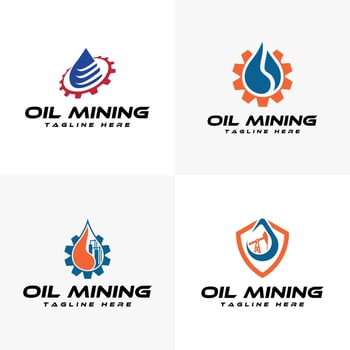 Oil Mining Logo design collection set modern minimal creative template vector