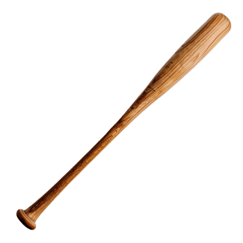 Vintage wooden bat isolated on transparent background. png