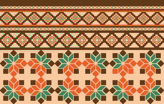 Geometric floral ethnic seamless pattern colorful. traditional ethnic oriental style pattern, Designed for background ,wallpaper ,carpet ,clothing ,weaving ,printed pattern ,fabric ,embroidery vector