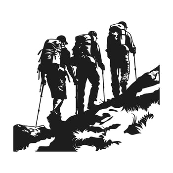 A hiking silhouette vector