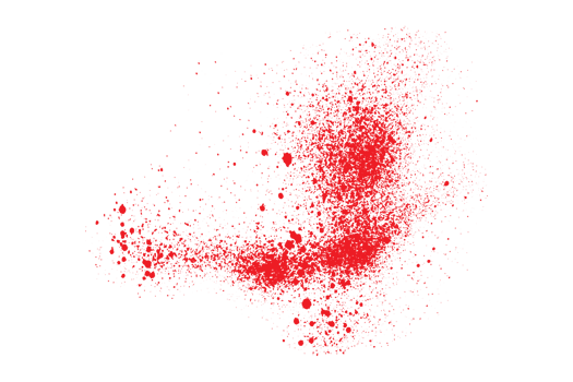 Brushstroke red color blood paint splatter png