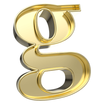g Font Gold 3D Render png