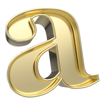 a Font Gold 3D Render png